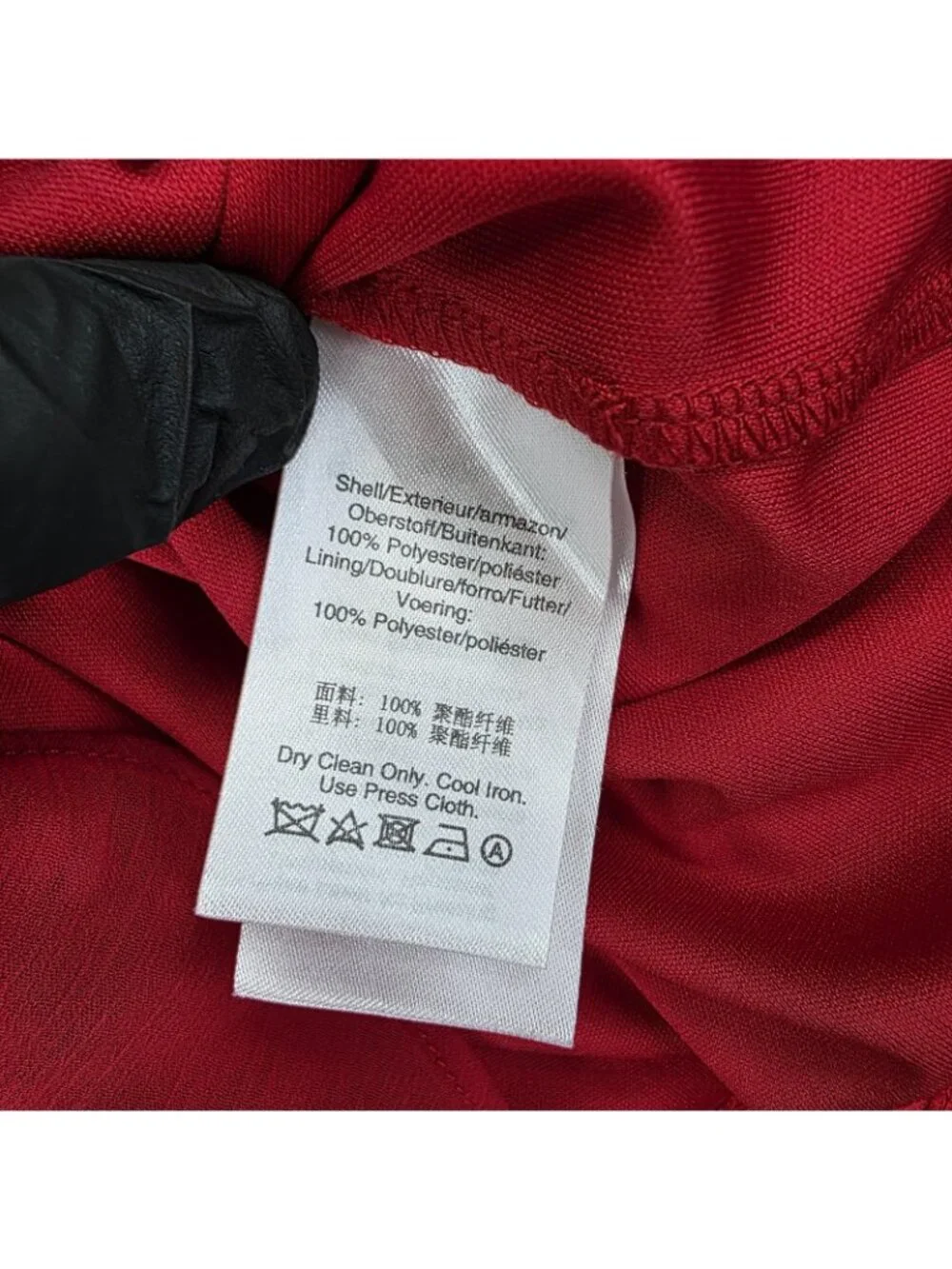DKNY Dress Womens 6 Red Wrap V Neck Long Sleeve Chiffon Hi-Low Midi Belted
